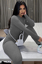 SUPER WHOLESALE | Fitted Yoga Sports Bodysuit Grey