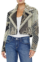 SUPER WHOLESALE | Embroidered Rhinestone Beaded Short Jacket
