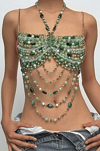 SUPER WHOLESALE | Halter beaded hollow out backless cut out top