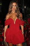 SUPER WHOLESALE | Solid Color Puff Sleeve Short Dress
