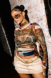 SUPER WHOLESALE | Half High Collar Long Sleeve Mesh T-shirt