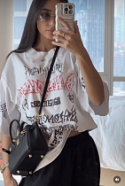 SUPER WHOLESALE |  Oversize  Graffiit Printed  T-shirt Top