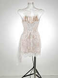 SUPER WHOLESALE | Yolita Strapless Lace Dress In White