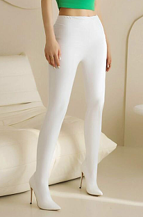 SUPER WHOLESALE | Pointed Toe Patent Leather Stretch Pants Boots in White