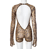 SUPER WHOLESALE | Leopard Printed Open-back Romper
