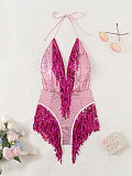 SUPER WHOLESALE | Sequin Fringe One Piece Swimwear