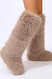 SUPER WHOLESALE | Furry Ankle Height Teddy Boots in Brown