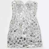SUPER WHOLESALE | Strapless Bling Bling Mini Dress