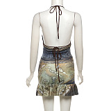 SUPER WHOLESALE | Printed Halter Dress