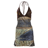 SUPER WHOLESALE | Printed Halter Dress