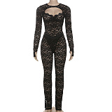 SUPER WHOLESALE | Lace Cut Out Pants Set