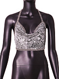 SUPER WHOLESALE |Chain Halter Leopard Tank