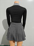 SUPER WHOLESALE | Patchwork Pleated Skirt Set