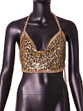 SUPER WHOLESALE |Chain Halter Leopard Tank