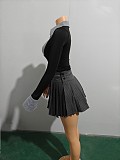 SUPER WHOLESALE | Patchwork Pleated Skirt Set