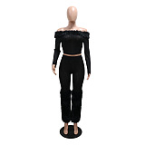 SUPER WHOLESALE | Lace Patchwork Pants Set