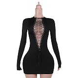 SUPER WHOLESALE | Lace Up Dress