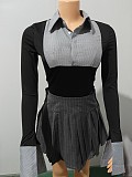 SUPER WHOLESALE | Patchwork Pleated Skirt Set