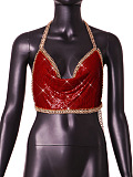 SUPER WHOLESALE |Chain Halter Leopard Tank