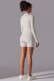 SUPER WHOLESALE | Zipped Yoga Romper(white)