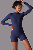 SUPER WHOLESALE | Zipped Yoga Romper(dark blue)