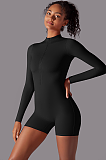 SUPER WHOLESALE | Zipped Yoga Romper(black)