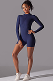 SUPER WHOLESALE | Zipped Yoga Romper(dark blue)