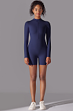SUPER WHOLESALE | Zipped Yoga Romper(dark blue)