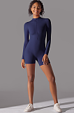 SUPER WHOLESALE | Zipped Yoga Romper(dark blue)