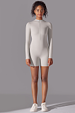 SUPER WHOLESALE | Zipped Yoga Romper(white)