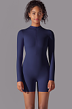 SUPER WHOLESALE | Zipped Yoga Romper(dark blue)