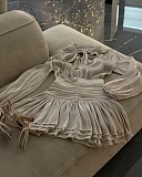 SUPER WHOLESALE | Pleated Ruffled Skirt Set(silver)