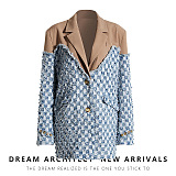 SUPER WHOLESALE | Patchwork Grid Oversize Blazer