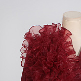 SUPER WHOLESALE | Mesh Flower Blazer Top ( Angora Red)