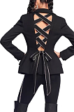 SUPER WHOLESALE | Cut-out Fitted Blazer Top