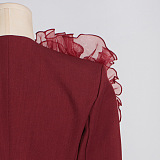 SUPER WHOLESALE | Mesh Flower Blazer Top ( Angora Red)