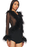 SUPER WHOLESALE| Feather See-through Top