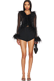 SUPER WHOLESALE| Feather See-through Top