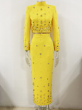 SUPER WHOLESALE | Beaded Fitted Skirt Set(long skirt)