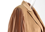 SUPER WHOLESALE | Patchwork Long Sleeves Blazer(brown)