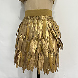 SUPER WHOLESALE | Eir Feather Trimmed Skirt Set