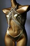 SUPER WHOLESALE | Fringe Halter Bikini Set(gold)