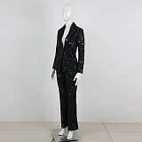 SUPER WHOLESALE | Lace Blazer Set(black)