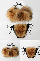 SUPER WHOLESALE | Furry Bikini in Brown