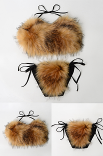 SUPER WHOLESALE | Furry Bikini in Brown