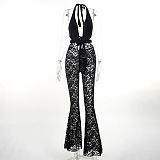 SUPER WHOLESALE | Halter Lace Jumpsuit