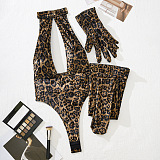 SUPER WHOLESALE | Leopard Corset Set( Corset, Stockings, Gloves)