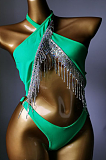 SUPER WHOLESALE | Fringe Halter Bikini Set