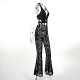 SUPER WHOLESALE | Halter Lace Jumpsuit