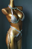 SUPER WHOLESALE | Cut-out Halter Bikini Set (gold)